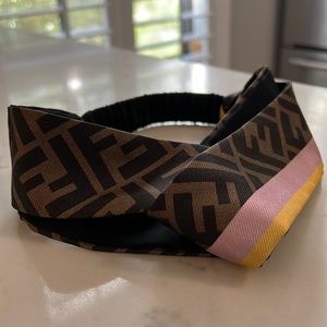 Repurposed Fendi scarf made into a headband